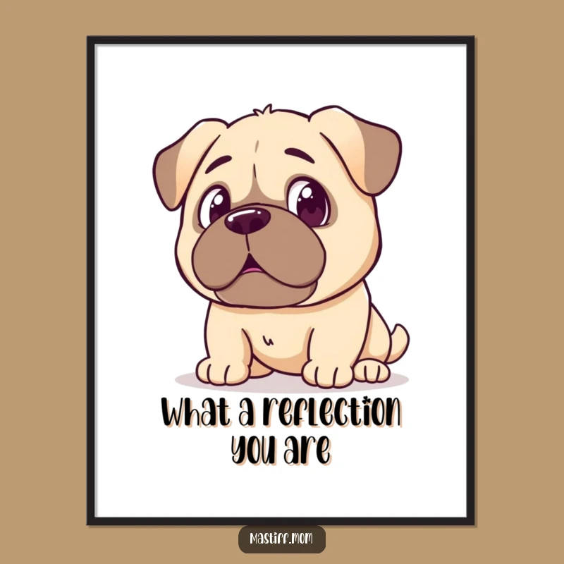 Free Printable Mastiff Wall Art - Surprised Doggy Reflection Art, Charming Downloadable Decor