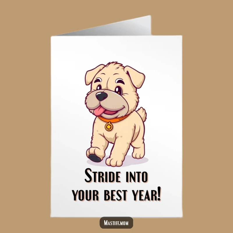 Free Printable Funny Mastiff Birthday Card: Dignified Walk Dog, Kawaii Downloadable Gift