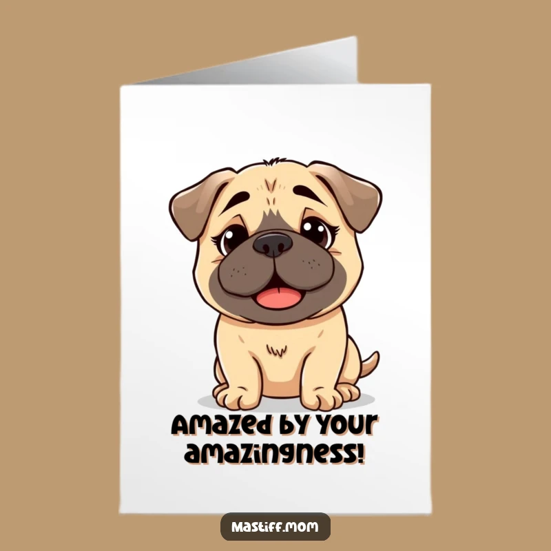 Free Printable Congrats Card: Bewildered Happy Mastiff to Celebrate