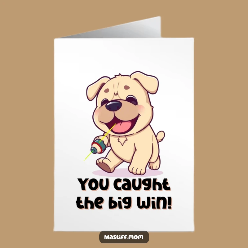 Free Printable Congrats Card: Kawaii Mastiff Laser Chase