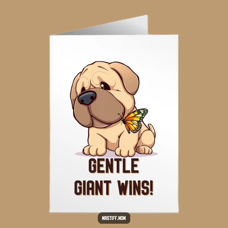 Free Printable Congrats Card: Mastiff & Butterfly, Sweet Downloadable Achievement Gift