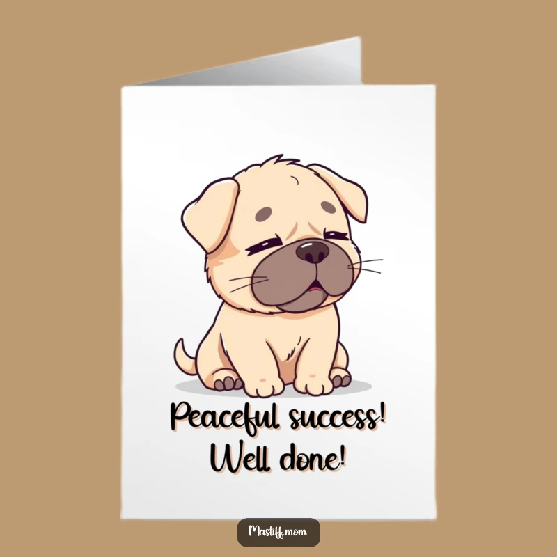 Free Printable Kawaii Mastiff Congrats Card: Serene Moment Downloadable Achievement Acknowledgment