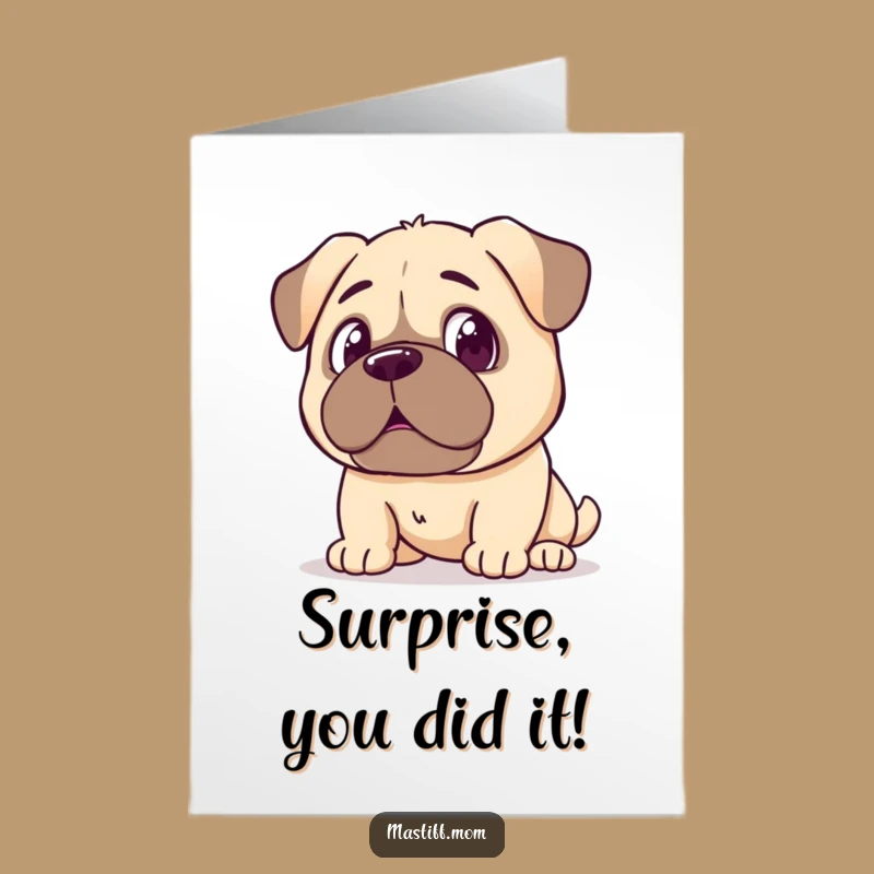 Free Printable Mastiff Congrats Card - Surprised Doggy Reflection, Perfect Downloadable Gift