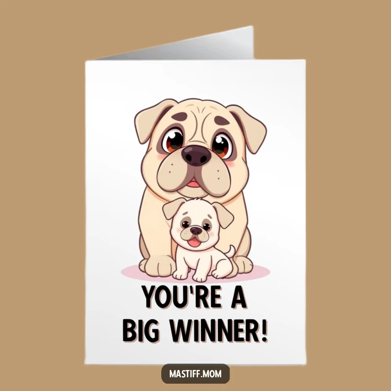 Free Printable Congrats Card: Gentle Mastiff Puppy Love, Sweet Dog
