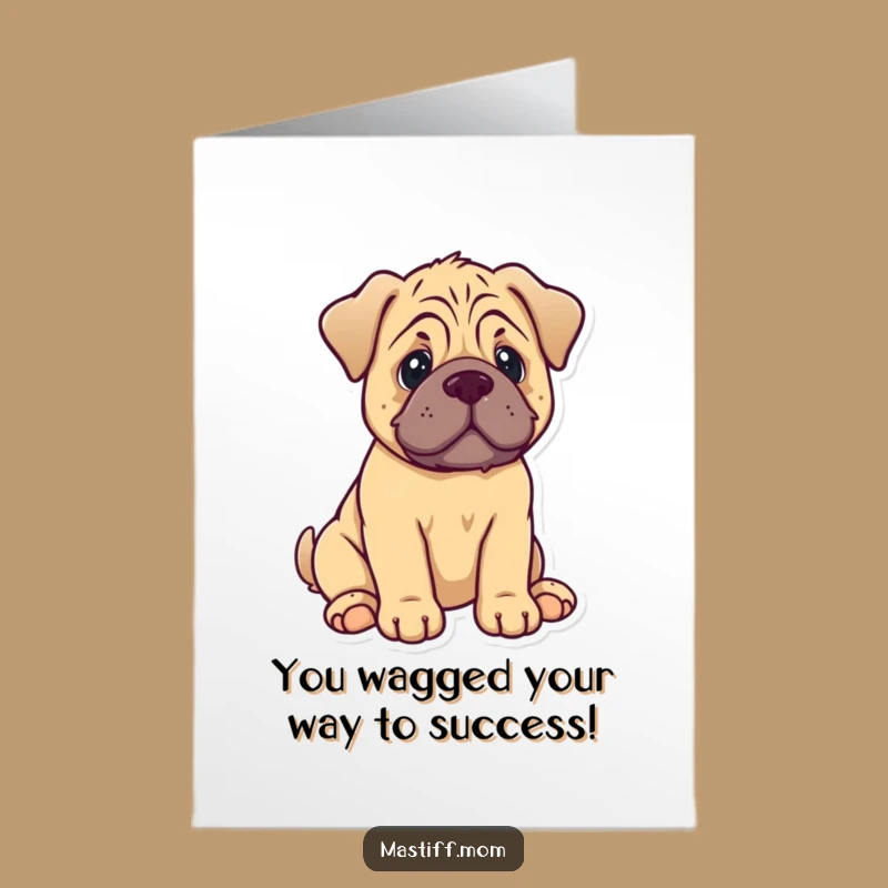 Free Printable Kawaii Mastiff Puppy Congratulations Card - Funny Dog Downloadable Gift