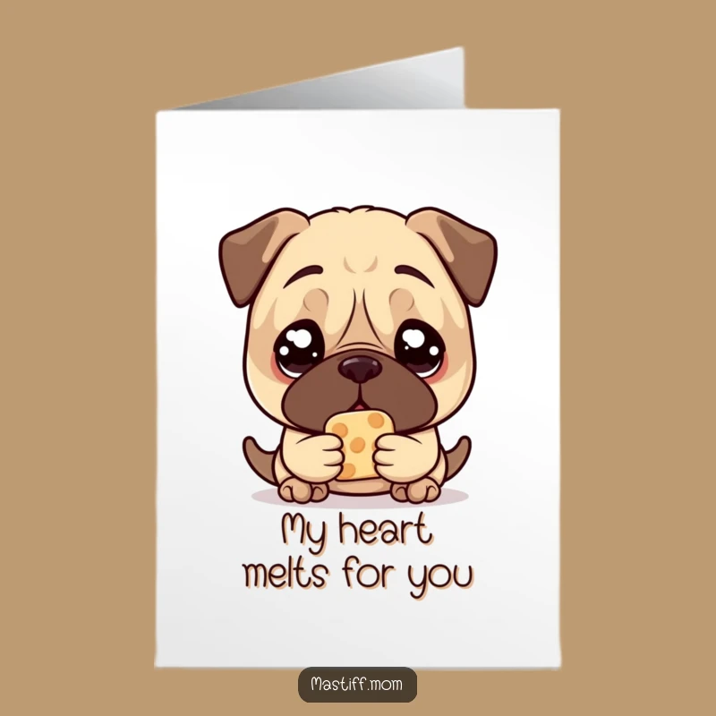 Free Printable Pleading Mastiff Thank You Card: Treat Loving Dog, Funny Gift
