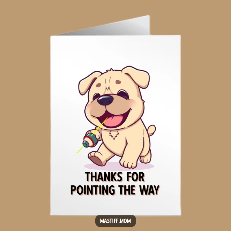 Free Printable Thank You Card: Kawaii Mastiff Laser Chase