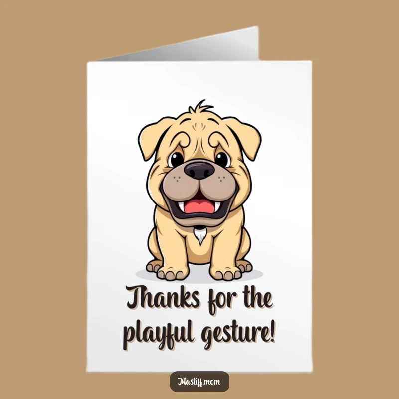 Kawaii Mastiff Thank You Card Free Printable: Playful Gratitude Game Intent