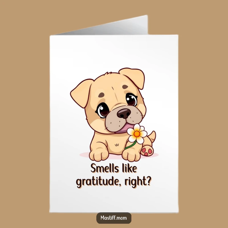 Free Printable Thank You Card: Kind Mastiff Flower Gesture for Your Gratitude!