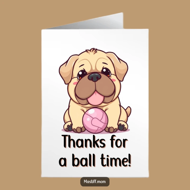 Free Printable Thank You Card: Kawaii Mastiff's Sweet Thanks - Downloadable Gift