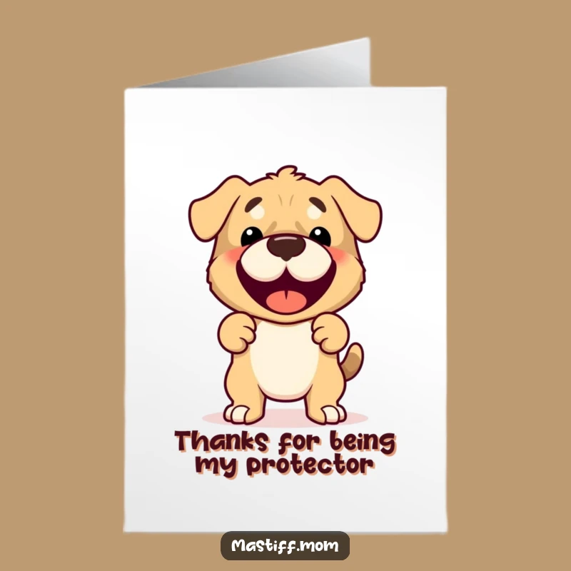 Free Printable Mastiff Thank You Card: Protective Dog Greeting, Downloadable Gift