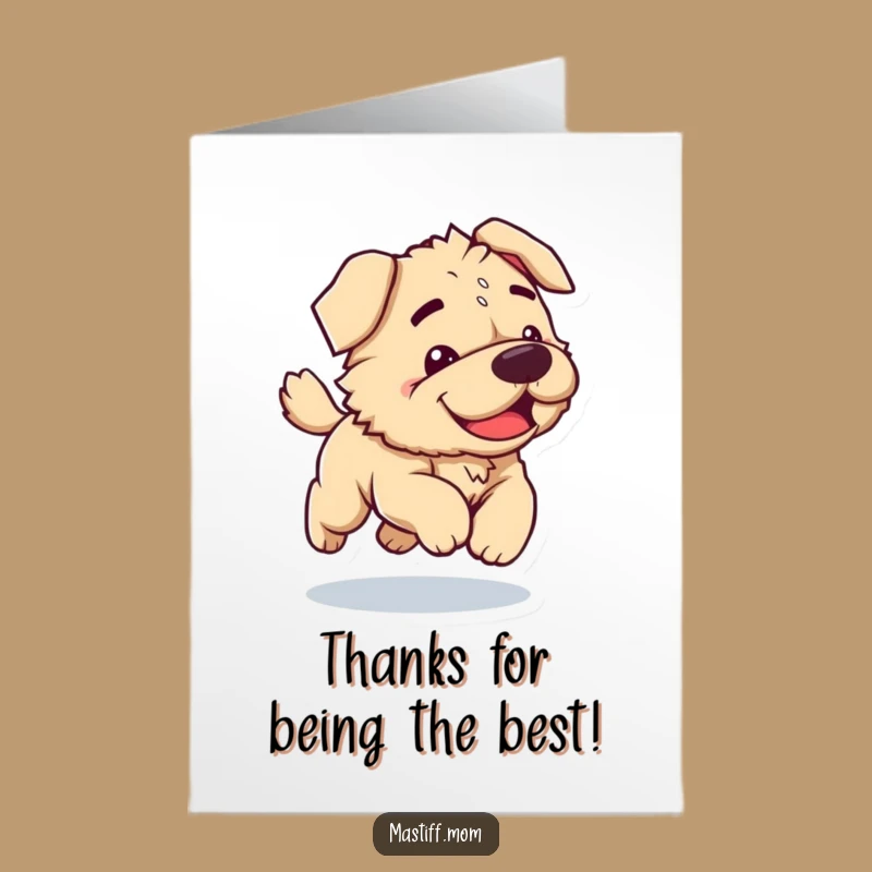 Free Printable Thank You Card: Clumsy Kawaii Mastiff's Gratitude - Downloadable Gift