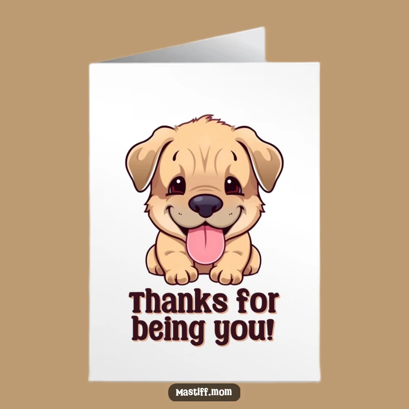 Free Printable Mastiff Thank You Card: Express Gratitude with a Cute Dog Design