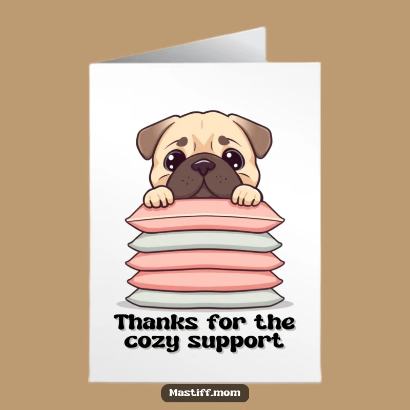 Free Printable Thank You Card: Kawaii Mastiff's Cushion Lookout