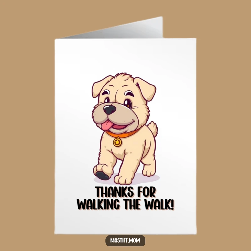 Free Printable Funny Mastiff Thank You Card: Dignified Stroll, Downloadable Gratitude