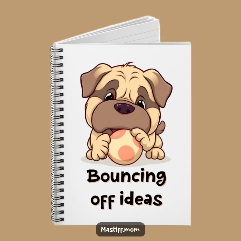 Funny Mastiff Ball Notebook - Playful Dog Journal Gift