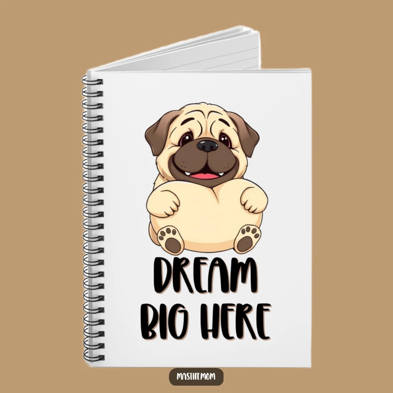 Funny Kawaii Mastiff Notebook - Gentle Giant Pillow Storage Diary