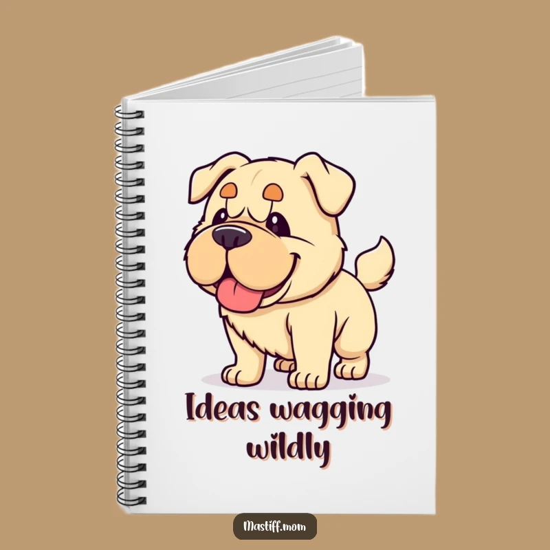 Funny Kawaii Mastiff Notebook - Energetic Dog Journal for Happy Ideas