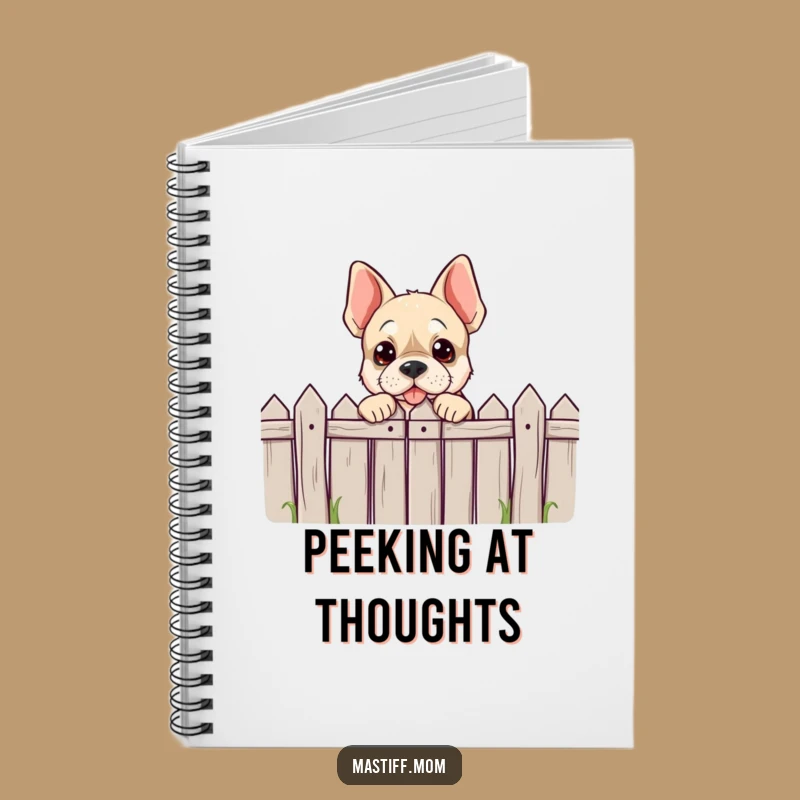 Funny Mastiff Peeking Notebook - Playful Dog Journal Gift