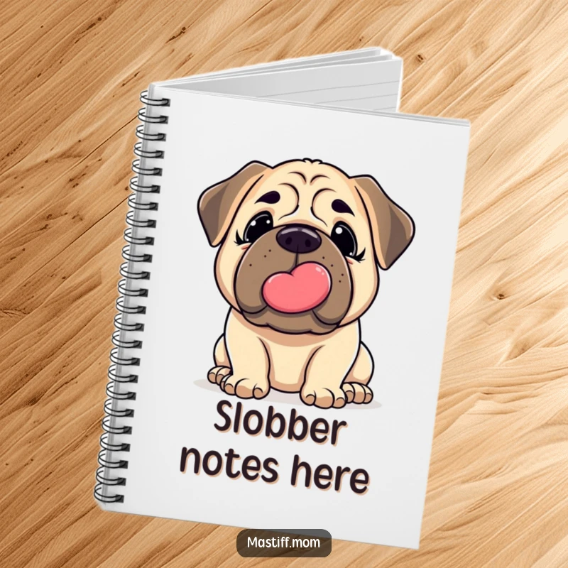 Funny Mastiff Notebook: Adorable kawaii Mastiff offering a gentle nudge and a big slobbery kiss, ready for notes.