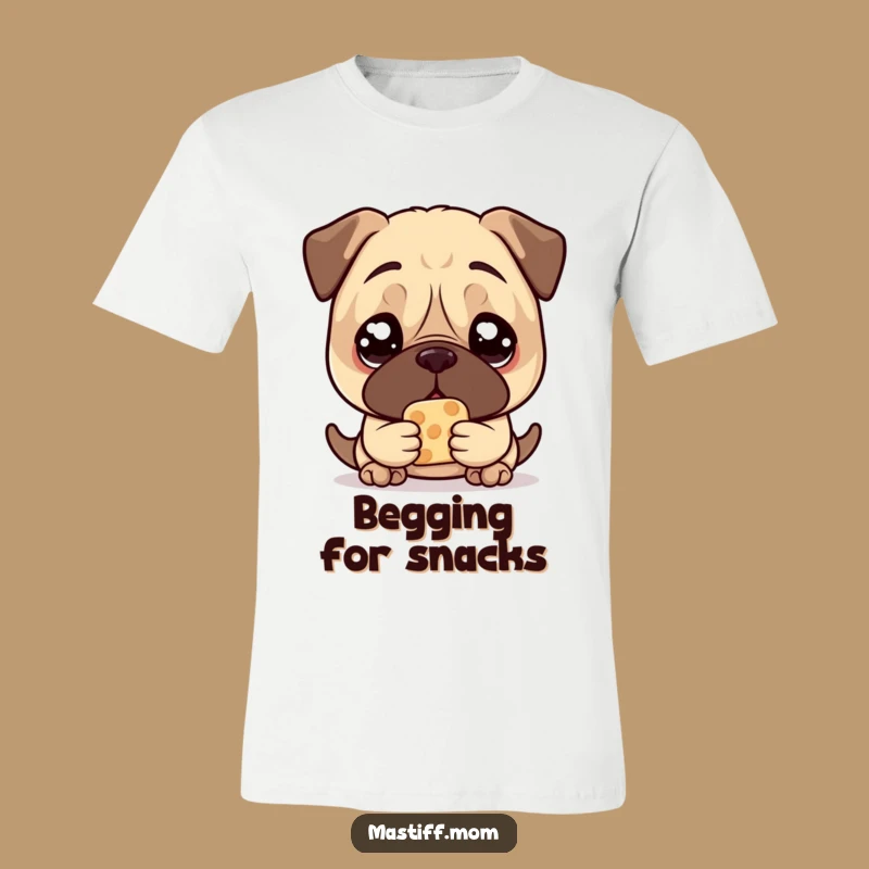 Funny Mastiff Treat T-Shirt: Pleading Eyes Dog Graphic Tee