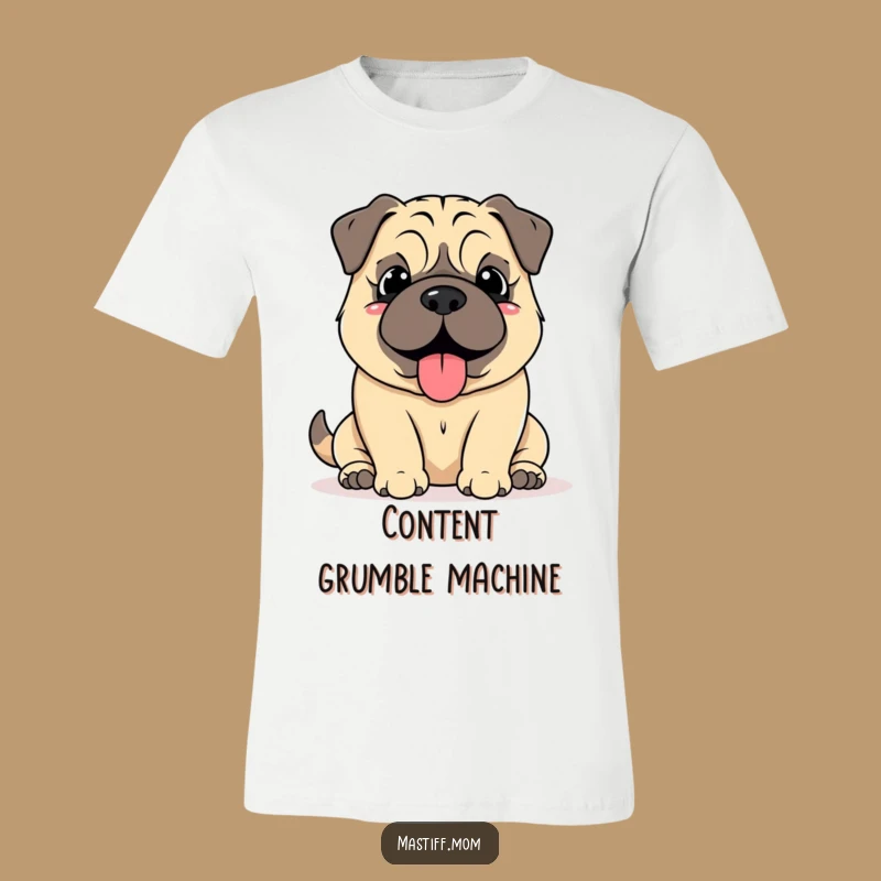 Funny Mastiff Grumble T-Shirt: Happy Content Dog Graphic Tee