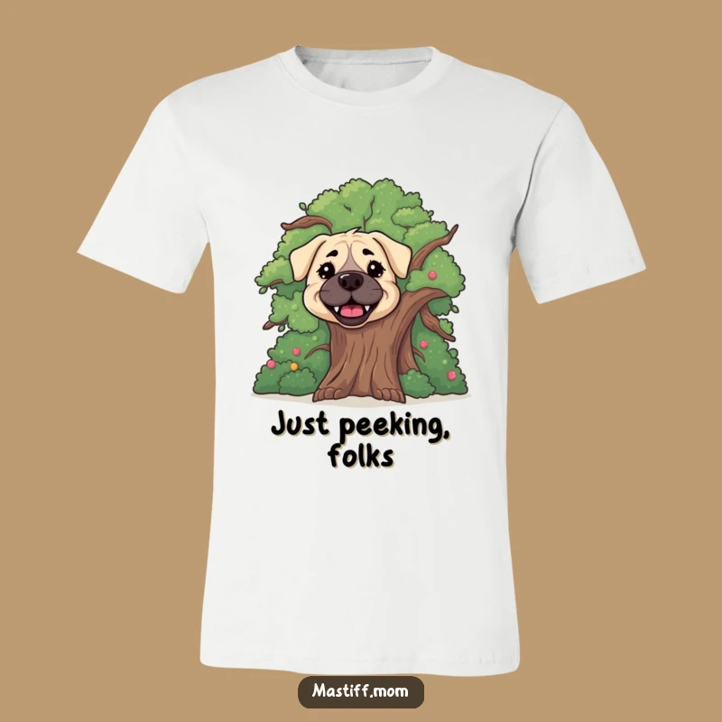 Funny Happy Mastiff T-Shirt: Peek-a-Boo Charm, The Ultimate Funny Gift for Canine Explorers