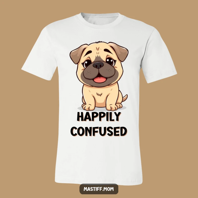 Funny Kawaii Mastiff Bewildered T-Shirt - Happy Dog Tee Gift