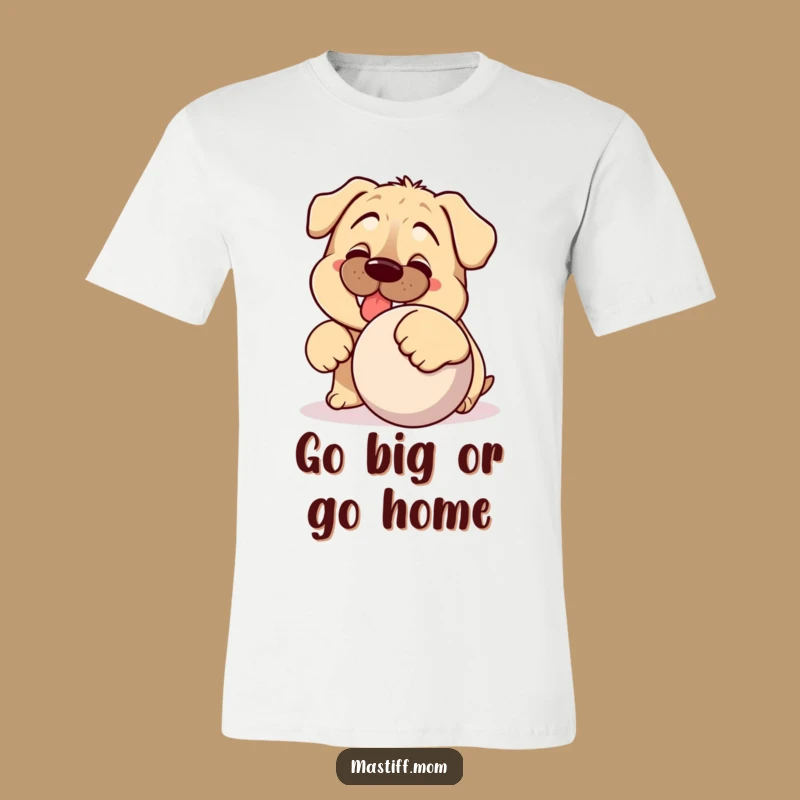 Funny Kawaii Mastiff T-Shirt: Playful Dog with Silly Grin, Hilarious Gift for Dog Enthusiasts