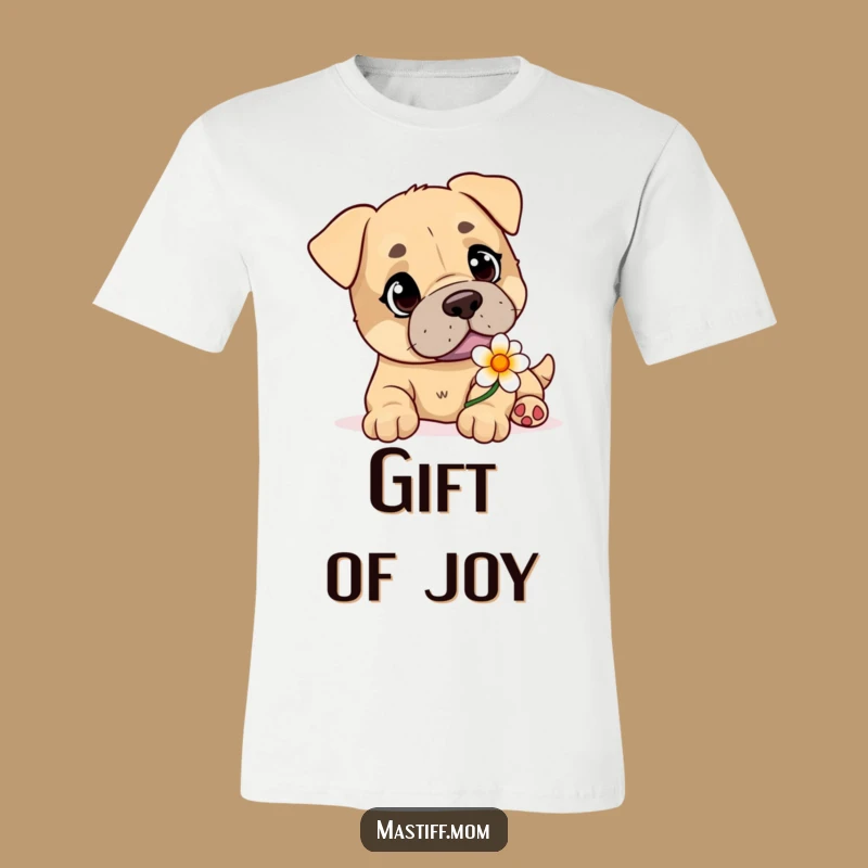 Funny Mastiff Flower Friend T-Shirt: Kind Eyes, Gentle Dog Tee