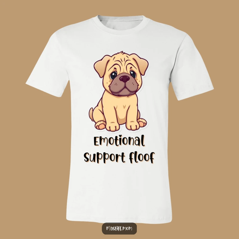 Funny Mastiff Puppy T-Shirt - Cute Kawaii Dog Sitting with Happy Wag
