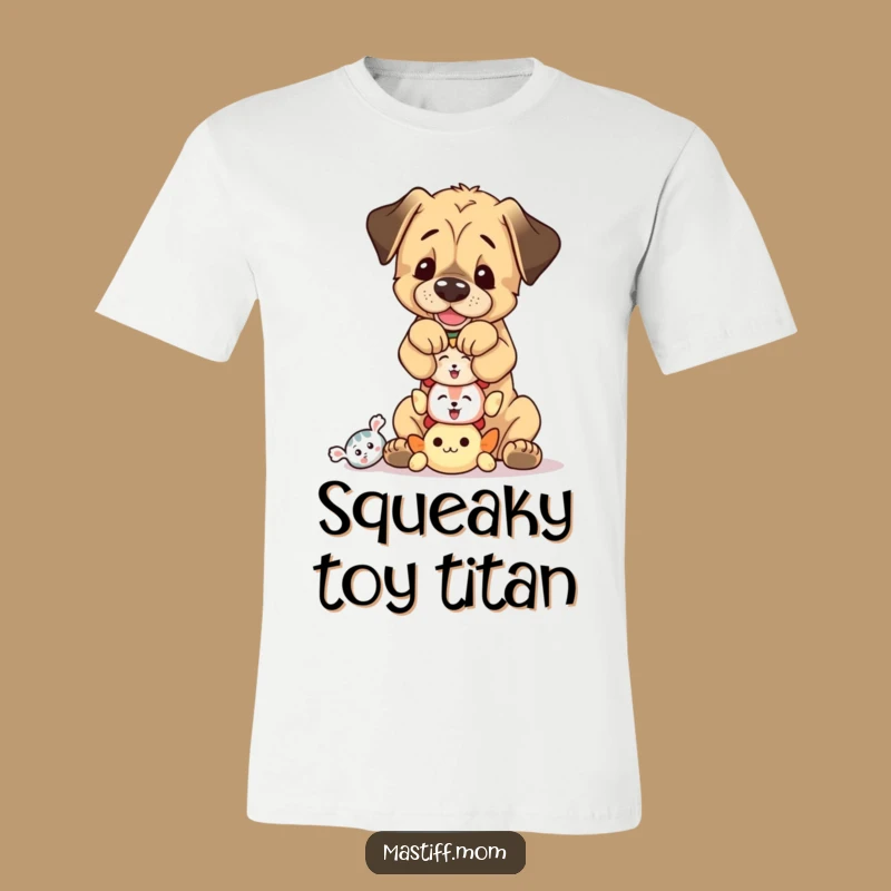 Show off your love for playful pups with this funny t-shirt. Features a Mastiff cub mastering the art of balancing squeaky toys.