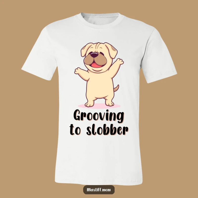 Funny Mastiff Dance T-Shirt: Happy Droopy Ear Mastiff Graphic Tee