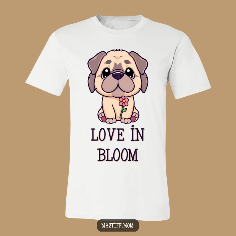 Funny Kawaii Mastiff Flower T-Shirt - Gentle Gift Design, Kind & Humorous Funny Gift