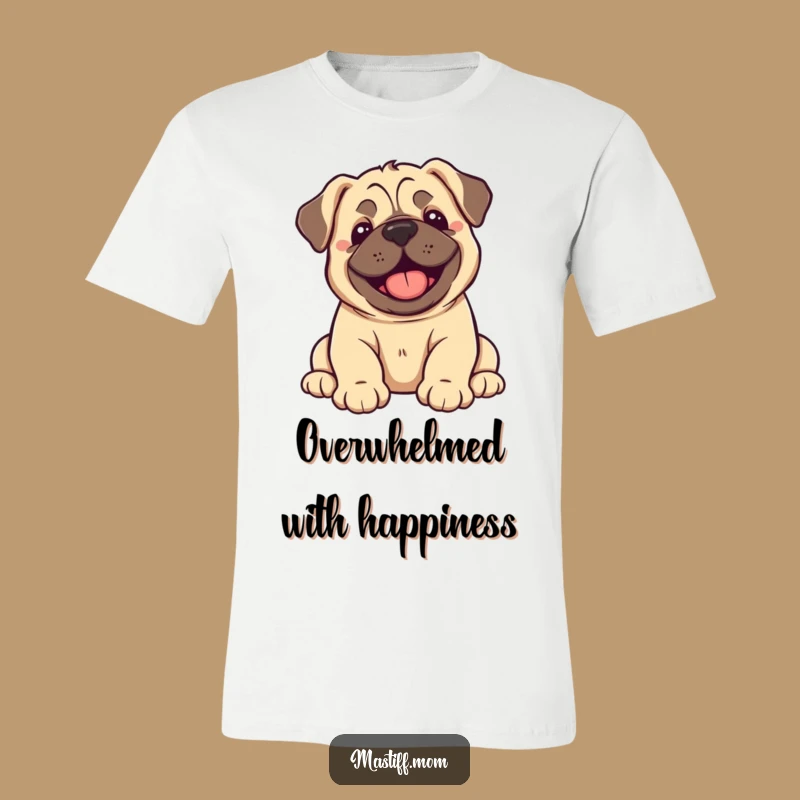 Funny Kawaii Mastiff Puppy Joy Flop T-Shirt: Happy Pup Tee