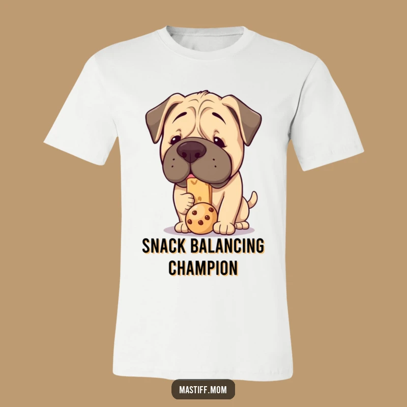 Funny Kawaii Mastiff Balancing Treat T-Shirt - Ultimate Dog Lover Apparel