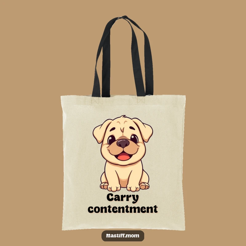 Funny Mastiff Sigh of Relief Tote Bag: Stylized Dog Carryall Gift