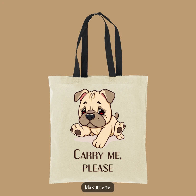 Funny Kawaii Mastiff Tote Bag: Carry Your Stuff with Clumsy Canine Charm