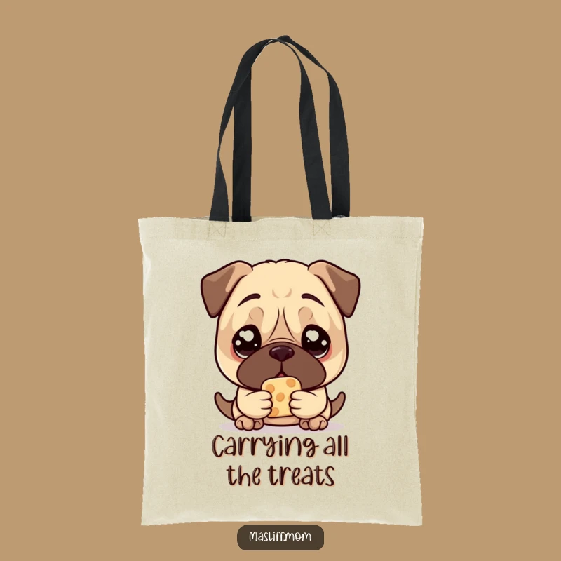 Funny Mastiff Treat Tote Bag: Pleading Eyes Dog Owner Gift