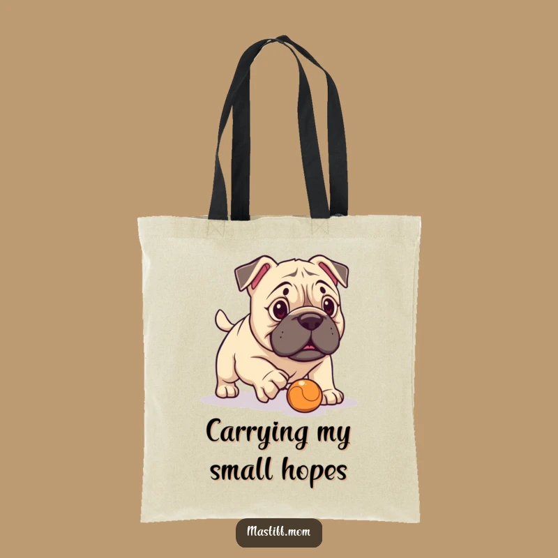 Funny Kawaii Mastiff Fetch Fail Tote Bag: Carry Your Humor
