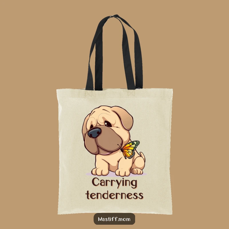 Funny Gentle Mastiff Tote Bag: Giant Dog Butterfly Bag for Kind Errands