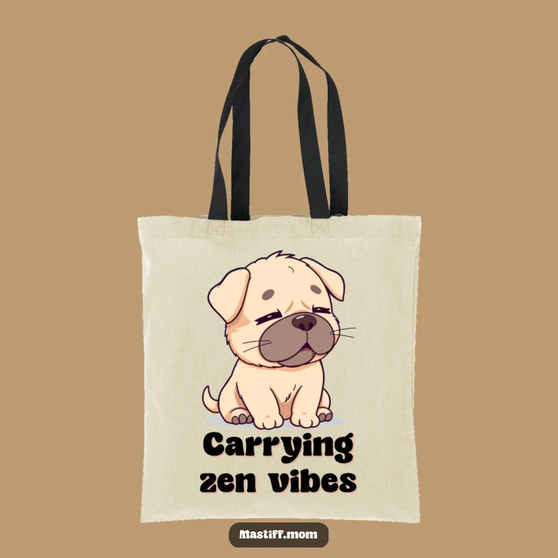 Funny Kawaii Mastiff Breeze Tote Bag - Carry Your Calm & Humor