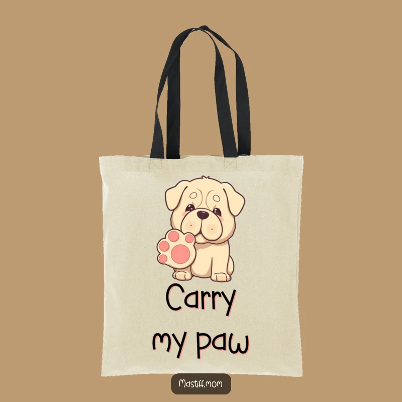 Funny Kawaii Mastiff Paw Tote Bag - Gentle Giant Carryall Gift