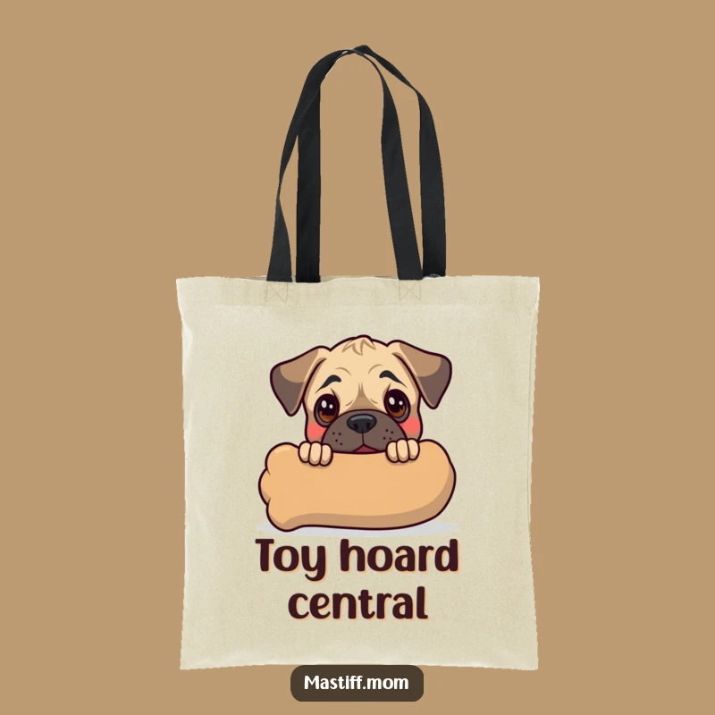 Funny Kawaii Mastiff Puppy Tote Bag: Cute Dog Shopping Bag, Ideal Funny Present