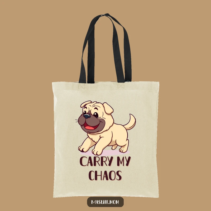 Funny Kawaii Mastiff Tote Bag - Clumsy Joy Dog Accessory Gift